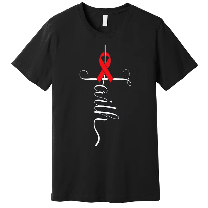 Stroke Survivor Stroke Awareness Red Ribbon Premium T-Shirt