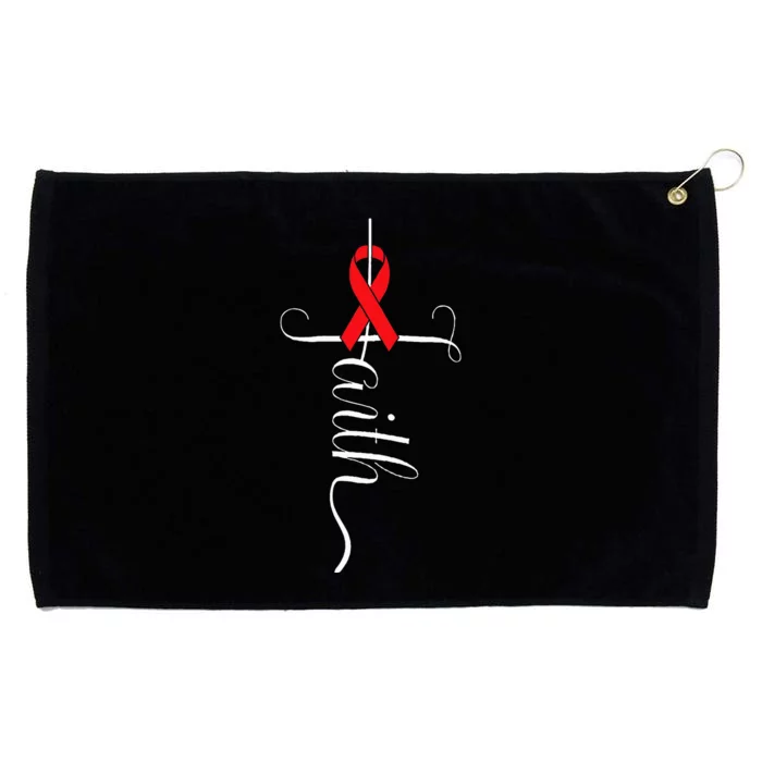 Stroke Survivor Stroke Awareness Red Ribbon Grommeted Golf Towel