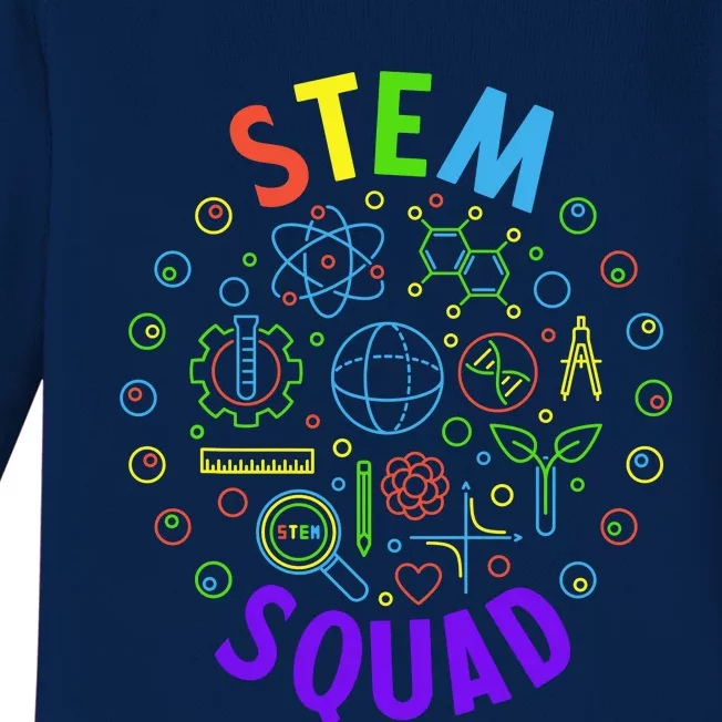 Stem Squad Science Technology Engineering And Math Baby Long Sleeve Bodysuit