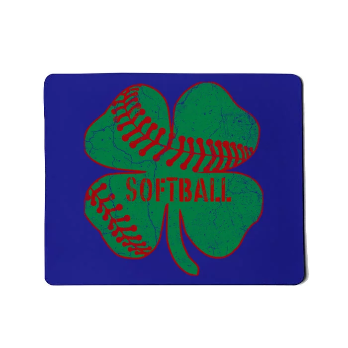 Softball Shamrock St Patricks Day Gift Baseball Lover Gift Mousepad