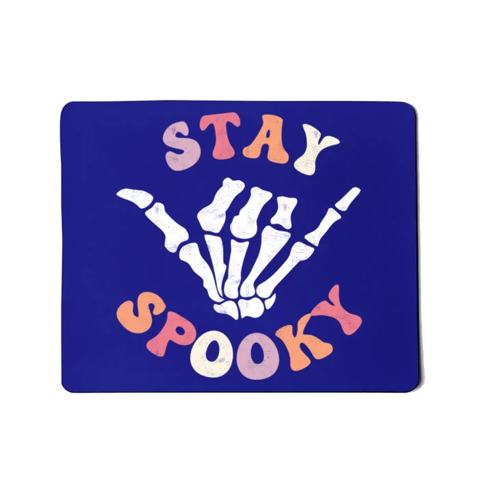 Stay Spooky Season Groovy Retro Halloween Skeleton Hand Great Gift Mousepad