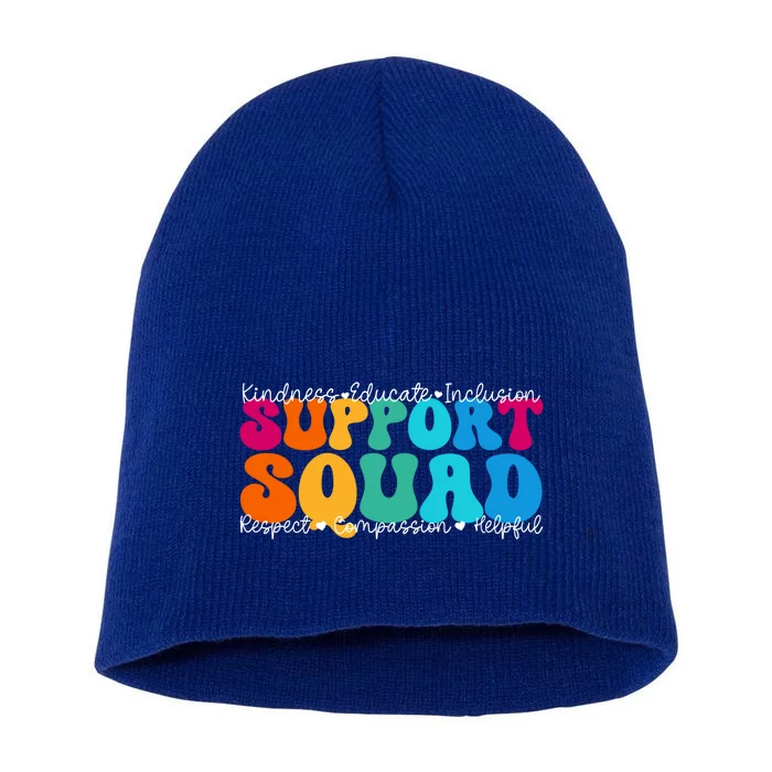 School Support Services Team Teacher Support Squad Gift Short Acrylic Beanie