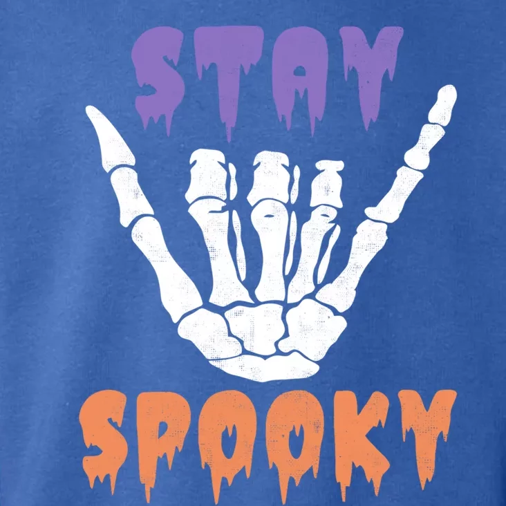 Stay Spooky Season Groovy Retro Halloween Skeleton Hand Gift Toddler Hoodie