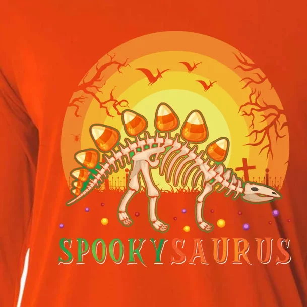 Spooky Saurus Stegosaurus Dinosaur Costume Halloween Party Gift Cooling Performance Long Sleeve Crew