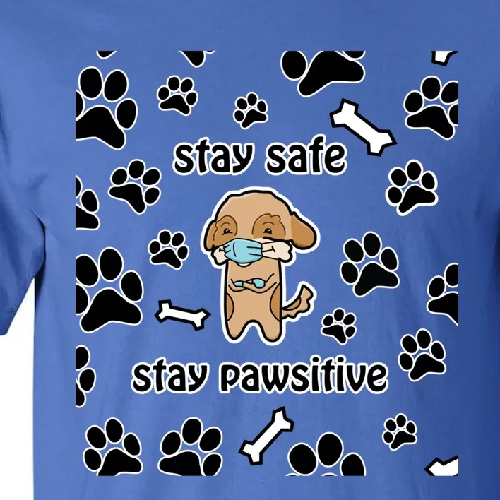 Stay Safe Stay Pawsitive Gift Tall T-Shirt