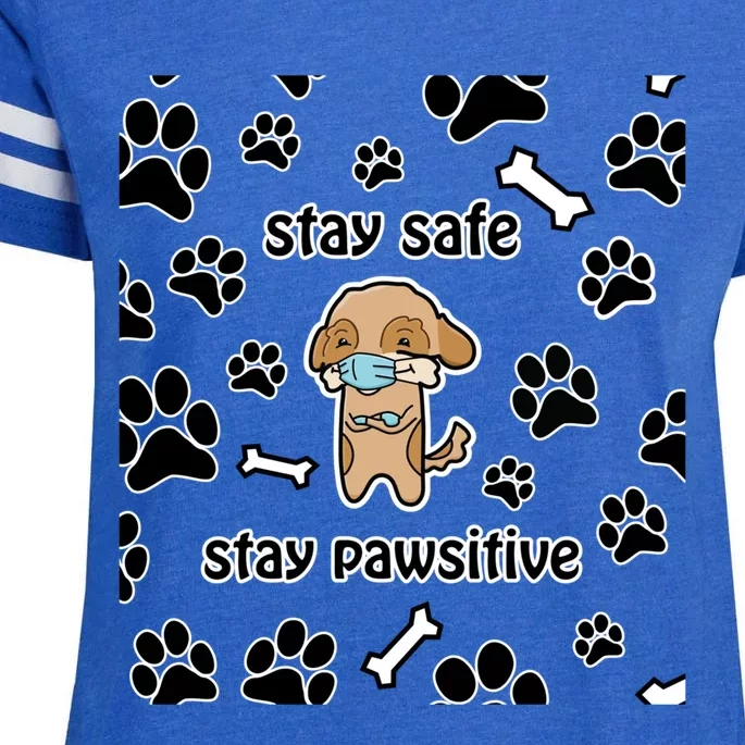 Stay Safe Stay Pawsitive Gift Enza Ladies Jersey Football T-Shirt