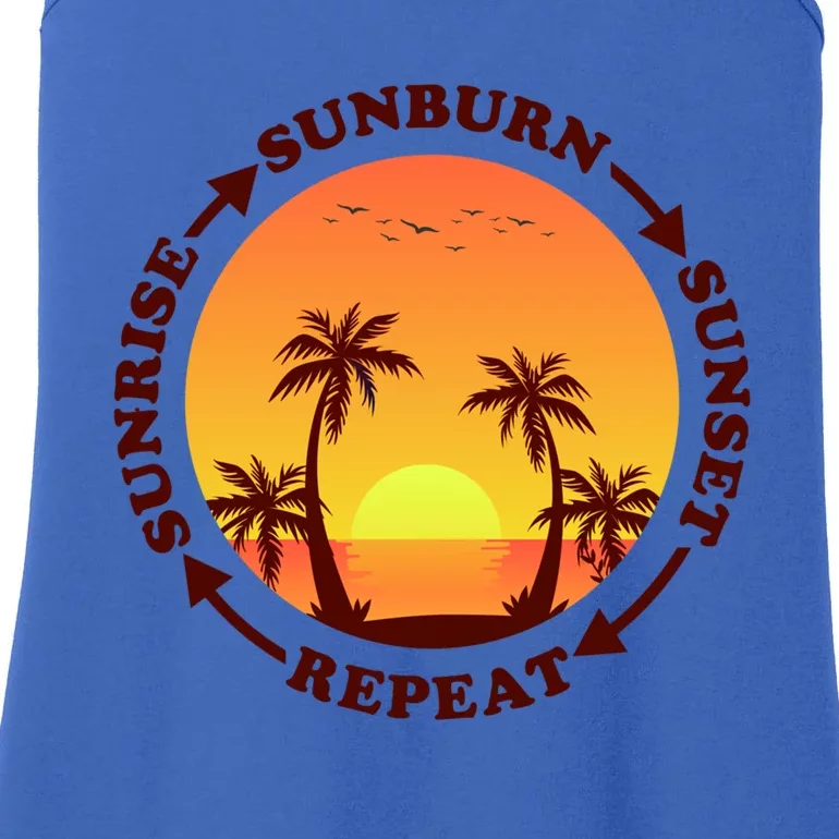 Sunrise Sunburn Sunset Repeat Gift Ladies Essential Tank