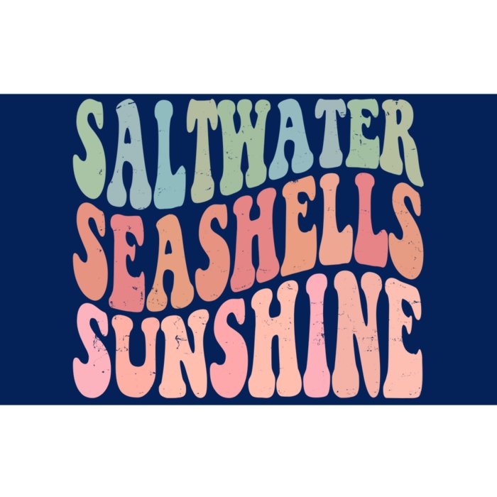 Saltwater Seashells Sunshine Retro Groovy Summer Bumper Sticker