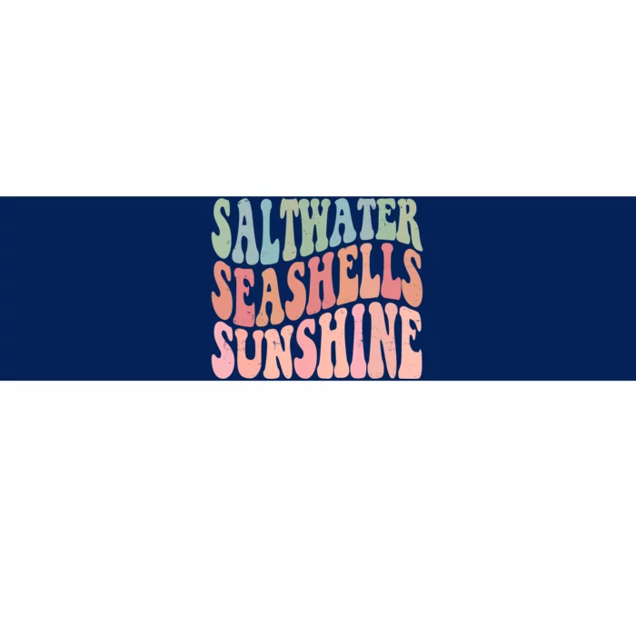 Saltwater Seashells Sunshine Retro Groovy Summer Bumper Sticker