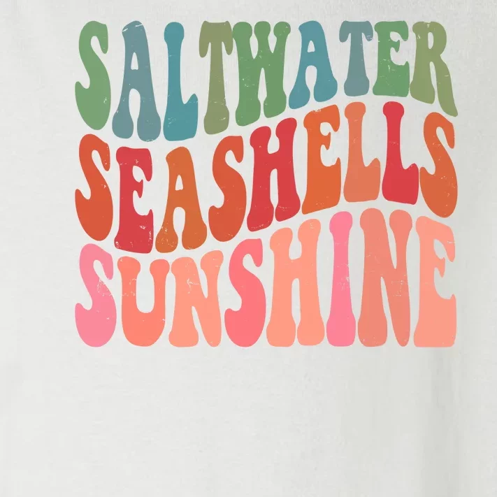 Saltwater Seashells Sunshine Retro Groovy Summer Toddler Long Sleeve Shirt