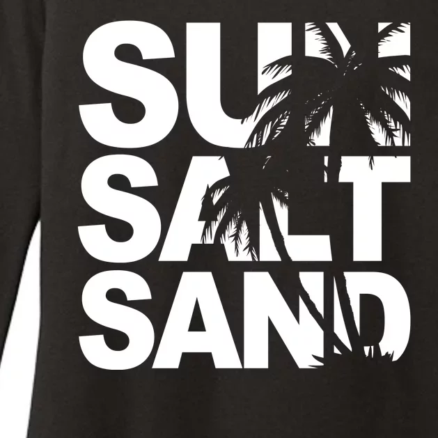 Sun Salt Sand Summer Palm Tree Womens CVC Long Sleeve Shirt