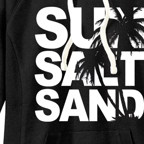 Sun Salt Sand Summer Palm Tree Women's Fleece Hoodie