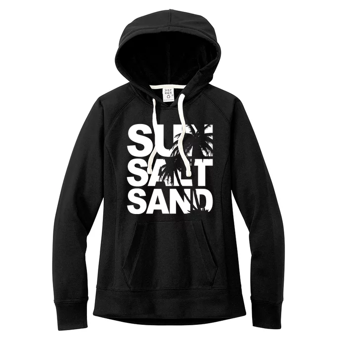 Sun Salt Sand Summer Palm Tree Women's Fleece Hoodie