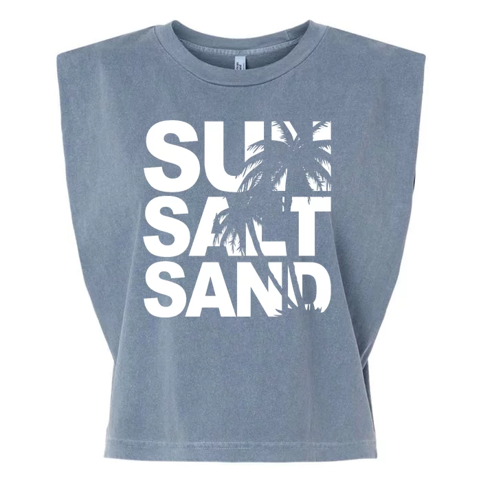 Sun Salt Sand Summer Palm Tree Garment-Dyed Women's Muscle Tee