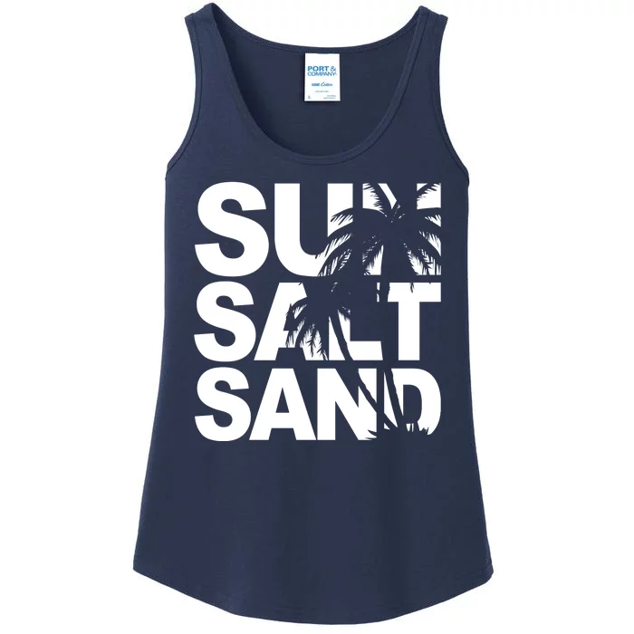 Sun Salt Sand Summer Palm Tree Ladies Essential Tank