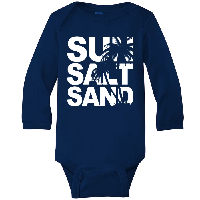 Sun Salt Sand Summer Palm Tree Baby Long Sleeve Bodysuit