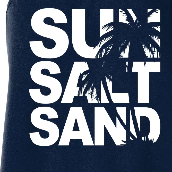 Sun Salt Sand Summer Palm Tree Women's Racerback Tank