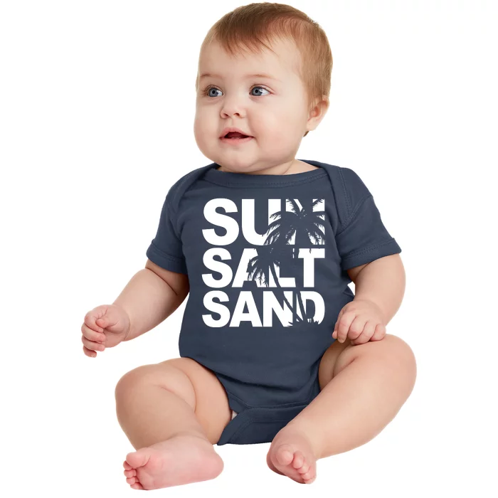 Sun Salt Sand Summer Palm Tree Baby Bodysuit