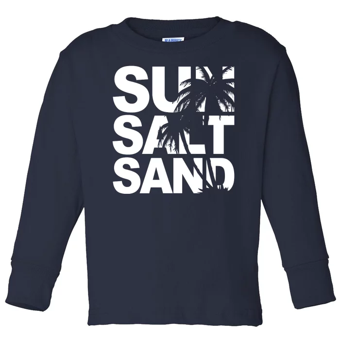 Sun Salt Sand Summer Palm Tree Toddler Long Sleeve Shirt