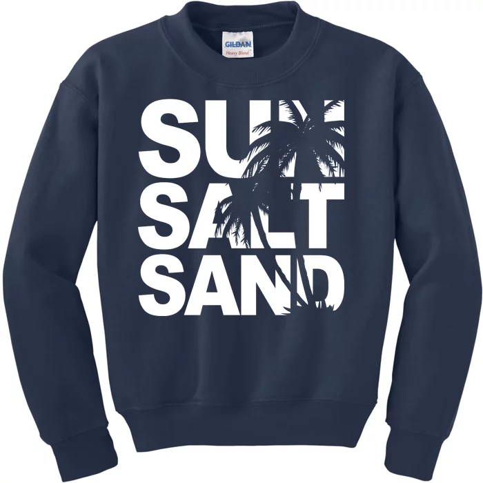 Sun Salt Sand Summer Palm Tree Kids Sweatshirt