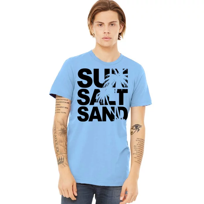 Sun Salt Sand Summer Palm Tree Premium T-Shirt