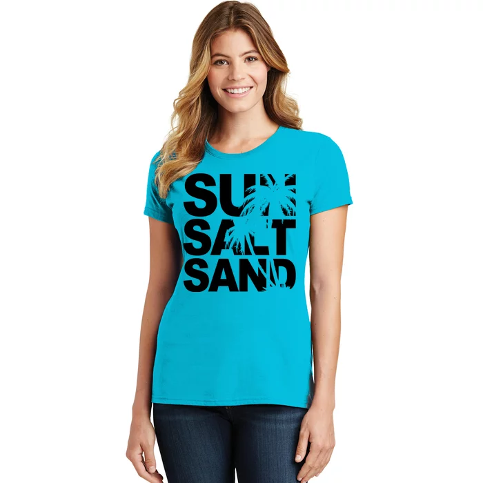 Sun Salt Sand Summer Palm Tree Women's T-Shirt