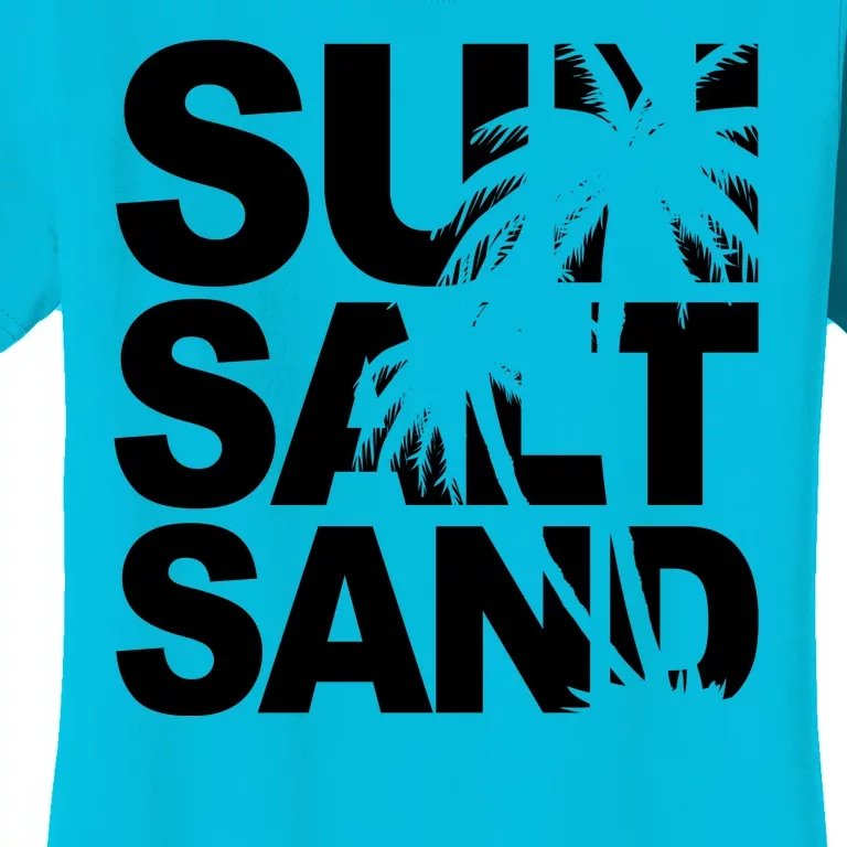 Sun Salt Sand Summer Palm Tree Women's T-Shirt