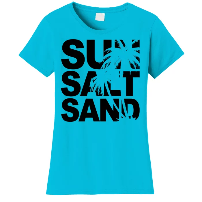 Sun Salt Sand Summer Palm Tree Women's T-Shirt