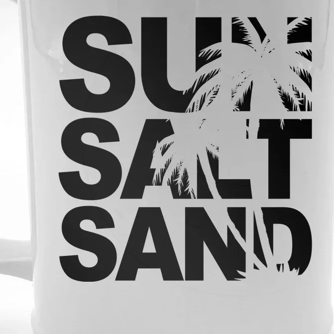 Sun Salt Sand Summer Palm Tree Front & Back Beer Stein