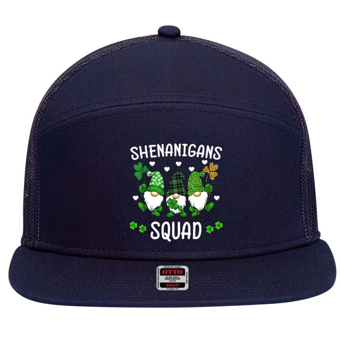 Shenanigans Squad St Patricks Day Gnomes Green Proud Irish 7 Panel Mesh Trucker Snapback Hat