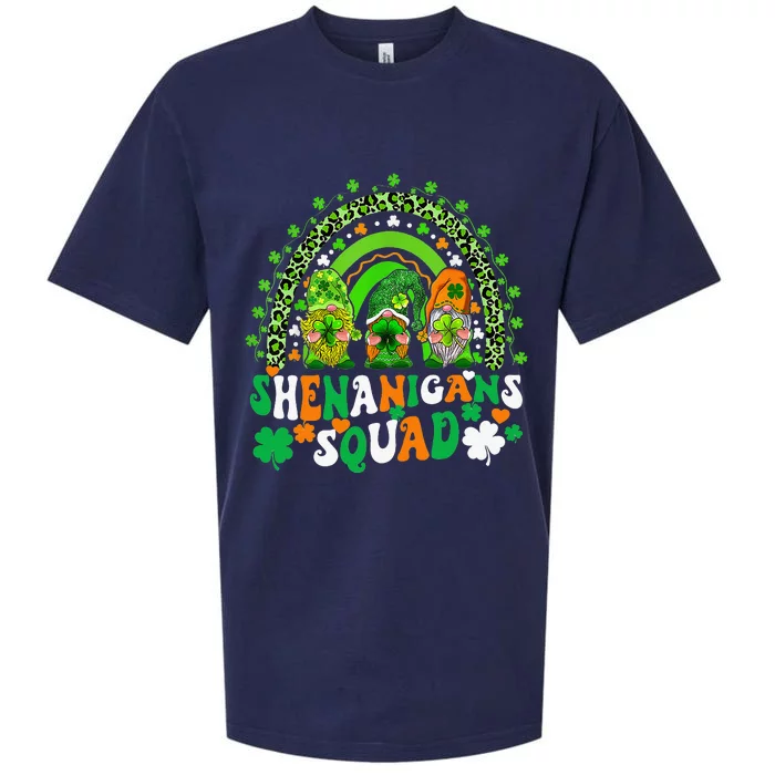 Shenanigans Squad St Patricks Day Gnomes Green Proud Irish Sueded Cloud Jersey T-Shirt