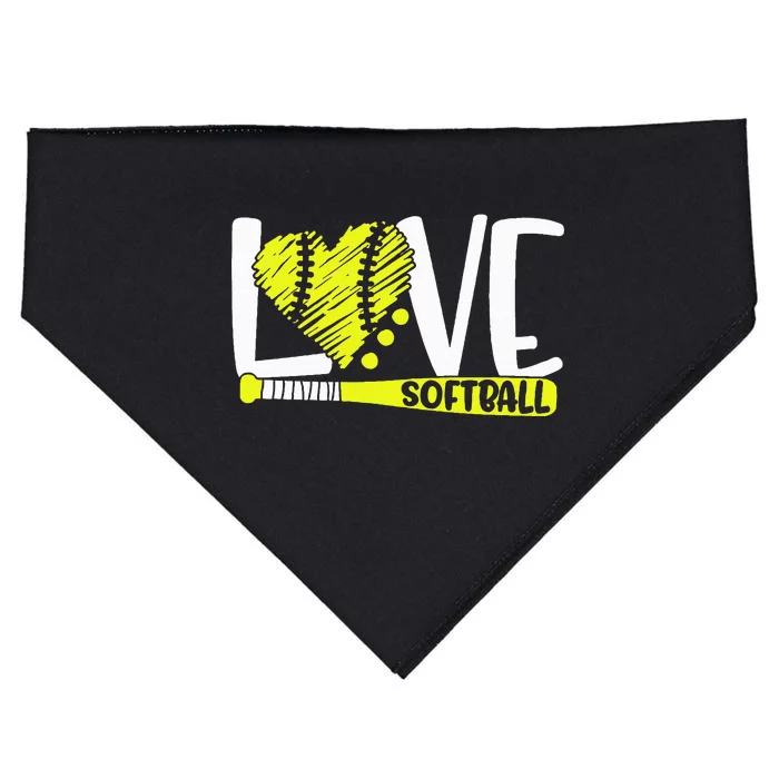 Softball Saying USA-Made Doggie Bandana