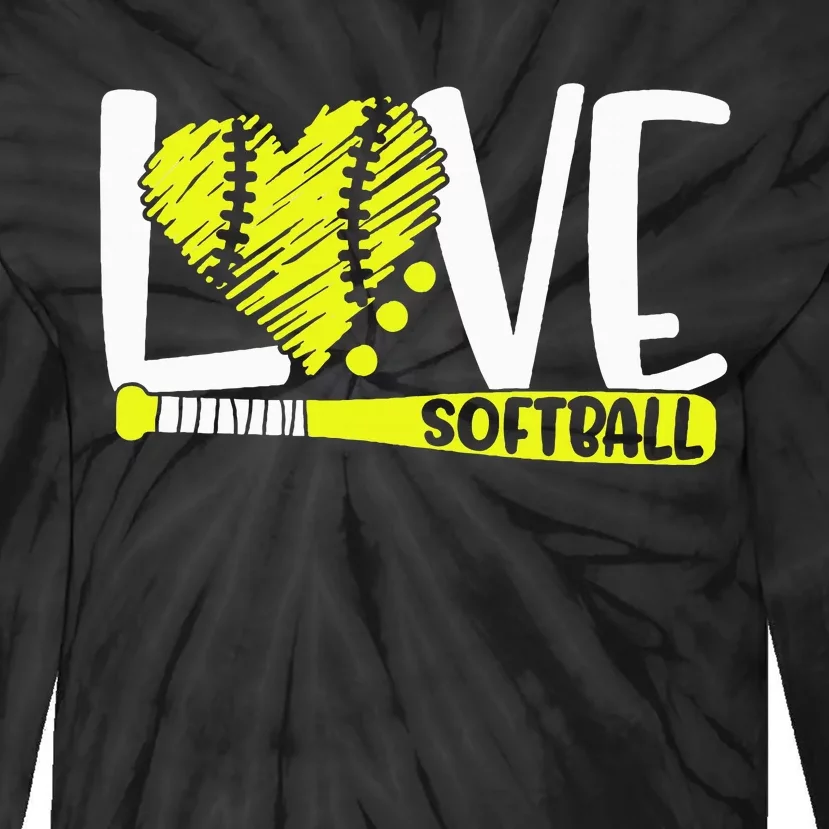 Softball Saying Tie-Dye Long Sleeve Shirt