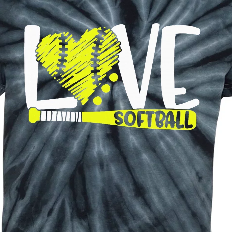 Softball Saying Kids Tie-Dye T-Shirt