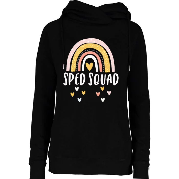 Sped Squad Special Education Teacher Sped Ed Teacher Gift Womens Funnel Neck Pullover Hood