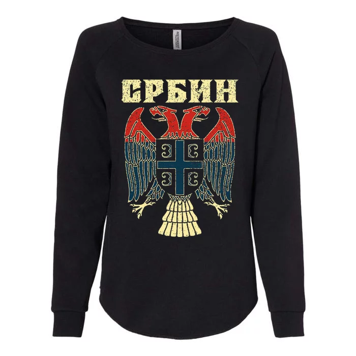 Serbia Srbija Serbian Serbian Eagle Flag Cccc Cyrillic Womens California Wash Sweatshirt