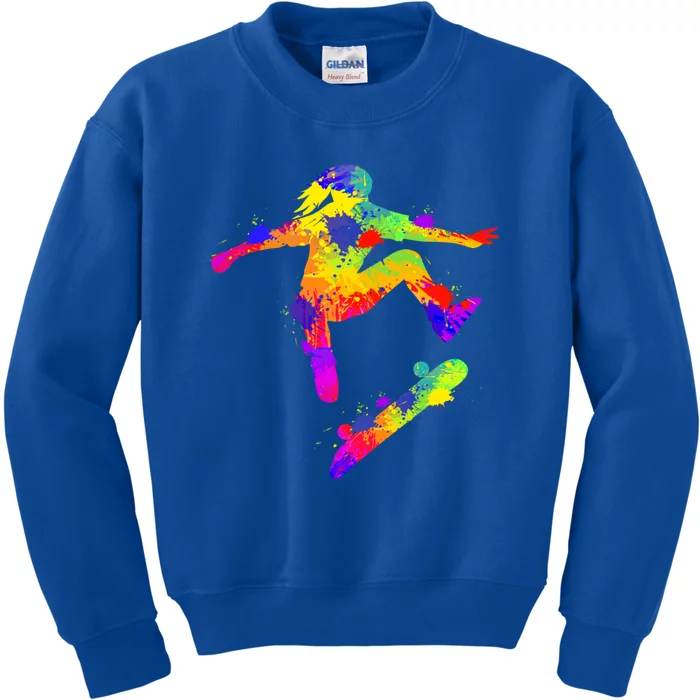 Skateboarder Skater Skateboard Skateboarding Great Gift Kids Sweatshirt