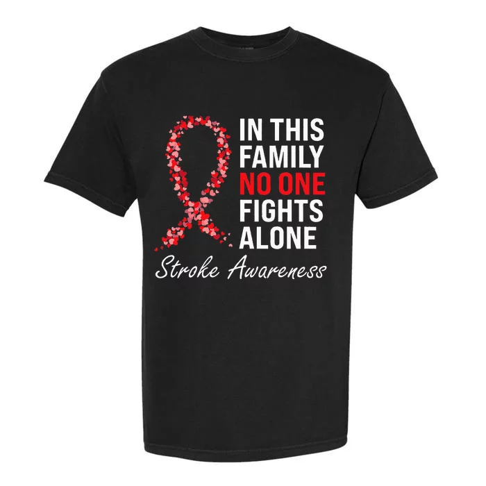 Stroke Survivor Stroke Awareness Red Ribbon Garment-Dyed Heavyweight T-Shirt