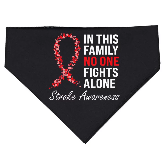 Stroke Survivor Stroke Awareness Red Ribbon USA-Made Doggie Bandana