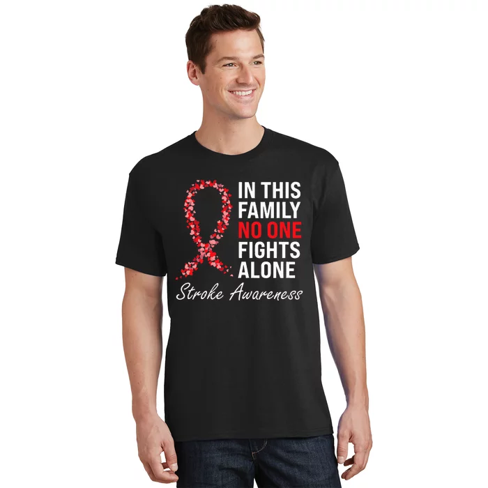 Stroke Survivor Stroke Awareness Red Ribbon T-Shirt