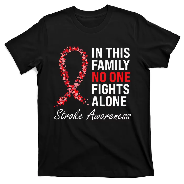 Stroke Survivor Stroke Awareness Red Ribbon T-Shirt