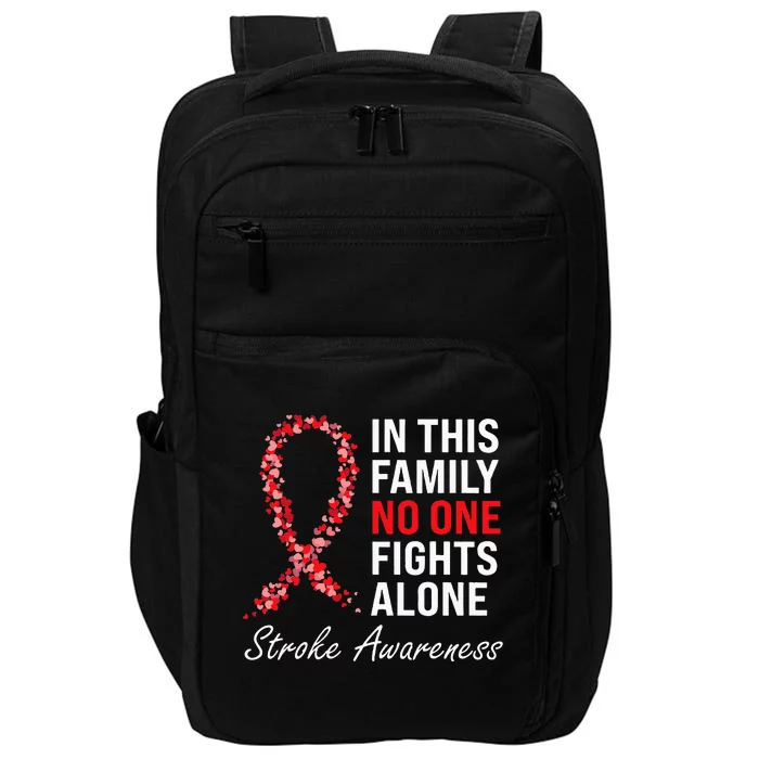 Stroke Survivor Stroke Awareness Red Ribbon Impact Tech Backpack