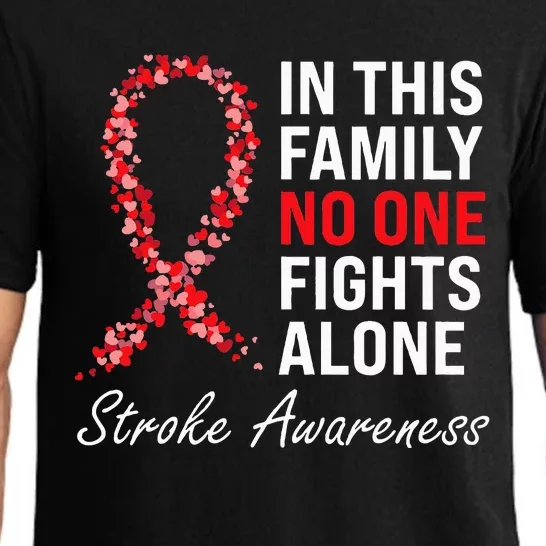 Stroke Survivor Stroke Awareness Red Ribbon Pajama Set