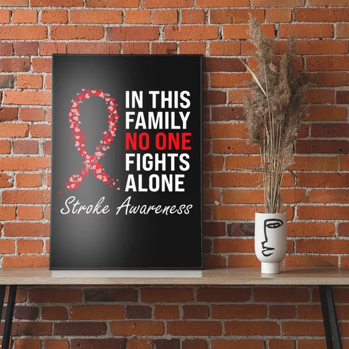 Stroke Survivor Stroke Awareness Red Ribbon Poster