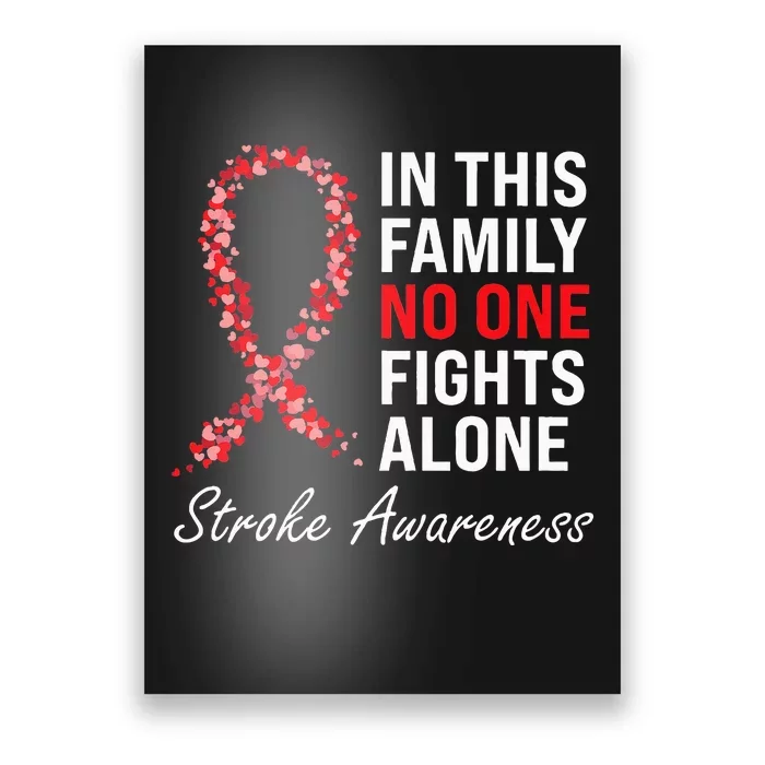 Stroke Survivor Stroke Awareness Red Ribbon Poster