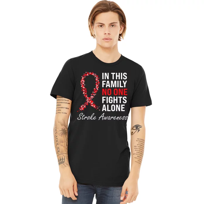 Stroke Survivor Stroke Awareness Red Ribbon Premium T-Shirt