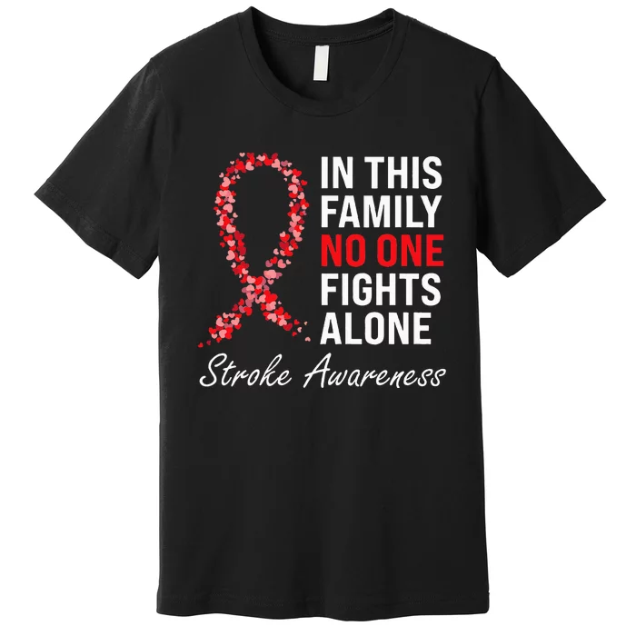 Stroke Survivor Stroke Awareness Red Ribbon Premium T-Shirt