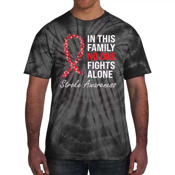 Stroke Survivor Stroke Awareness Red Ribbon Tie-Dye T-Shirt