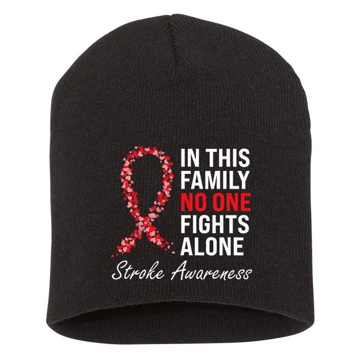 Stroke Survivor Stroke Awareness Red Ribbon Short Acrylic Beanie