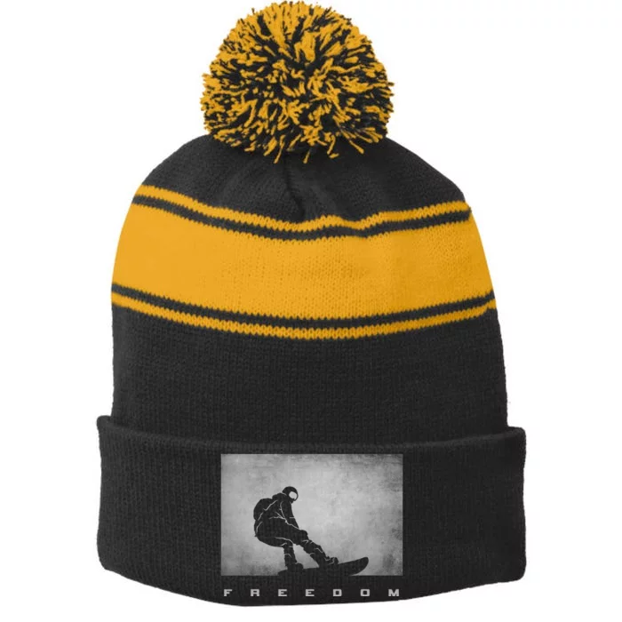 Snowboard Snowboarding Snowboarder Snowboard Stripe Pom Pom Beanie